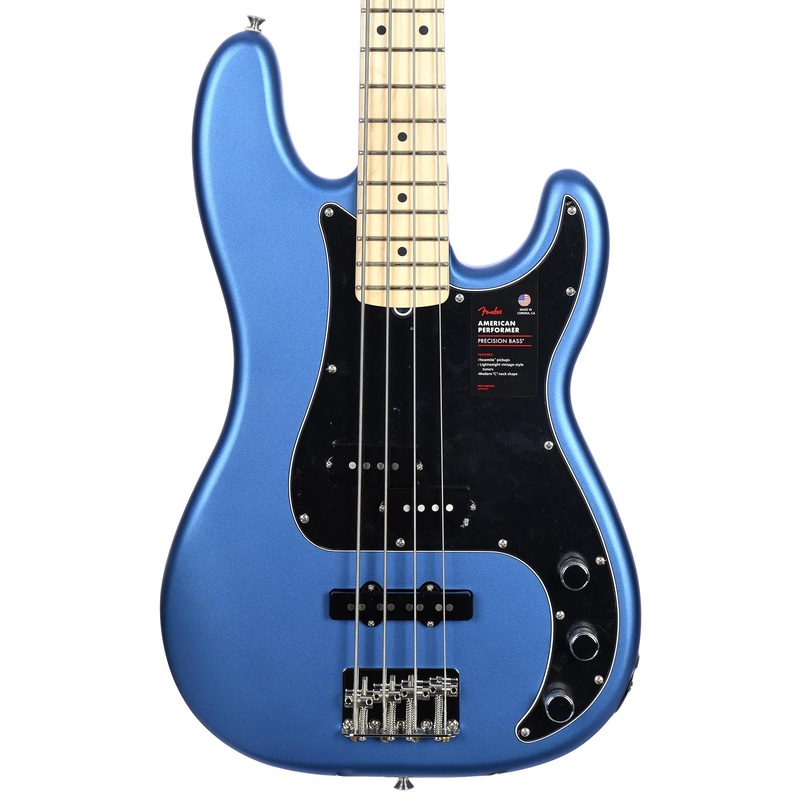 Fender American Performer Precision Bass, Maple Fingerboard, Satin Lake Placid Blue