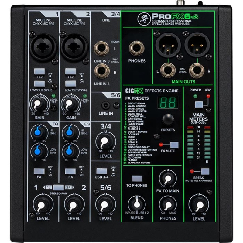 Mackie 6 Channel Professional Effects Mixer With USB