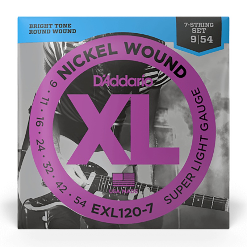 D'Addario 09-54 Super Light Nickel Wound 7 String Electric Strings