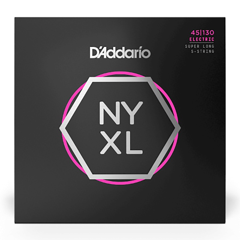 D'Addario 45-130 5 String Regular Light Nickel Wound Bass Strings, Super Long Scale
