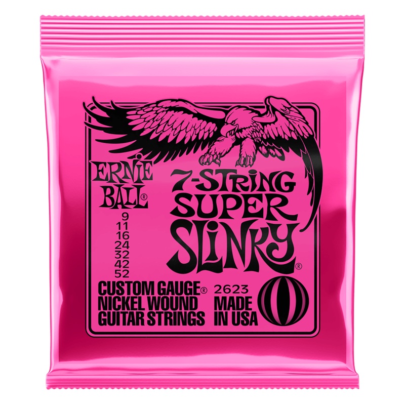 Ernie Ball 9-52 Super Slinky Nickel Wound 7-String Electric Guitar Strings