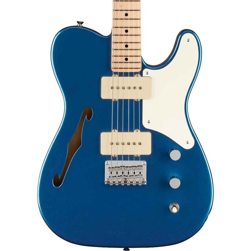 Squier Paranormal Cabronita Telecaster Thinline Electric Guitar, Maple, Parchment Pickguard, Lake Placid Blue