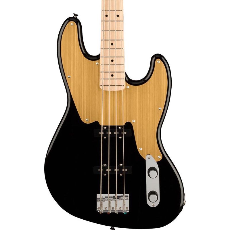 Squier Paranormal Jazz Bass '54, Maple, Gold Anodized Pickguard, Black
