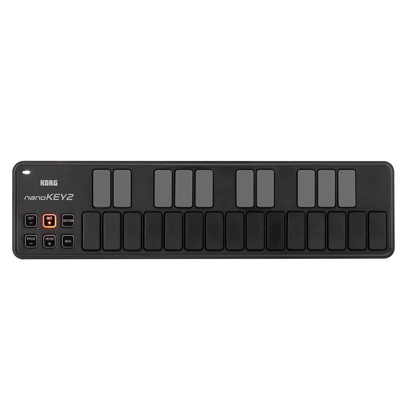 Korg nanoKEY2 USB Powered Slim Line Keyboard Controller, Black