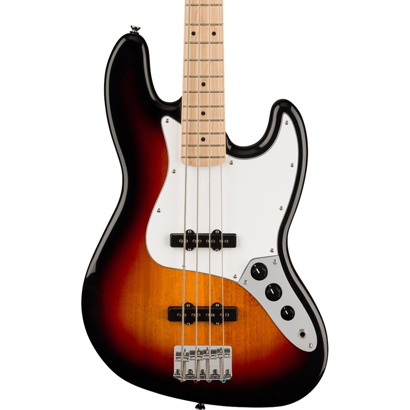 Squier Affinity Series Jazz Bass Maple, White Pickguard, 3 Color Sunburst
