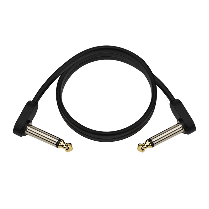 D'Addario Flat Patch Cable, 2 Foot Right Angle To Right Angle, Single