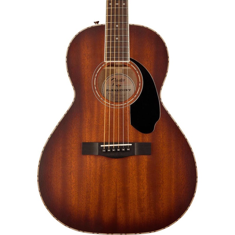 Fender PS-220E Parlor With Case, All Mahogany, Ovangkol, Aged Cognac Burst