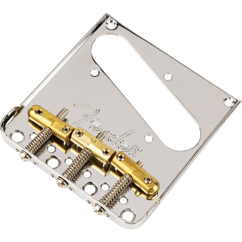 Fender 3-Saddle Top-Load/String-Through Tele Bridge With Compensated Brass Bullet Saddles