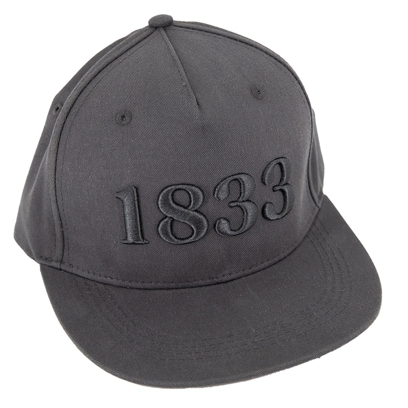 Martin 1833 Logo Flat Brim Baseball Hat, Black