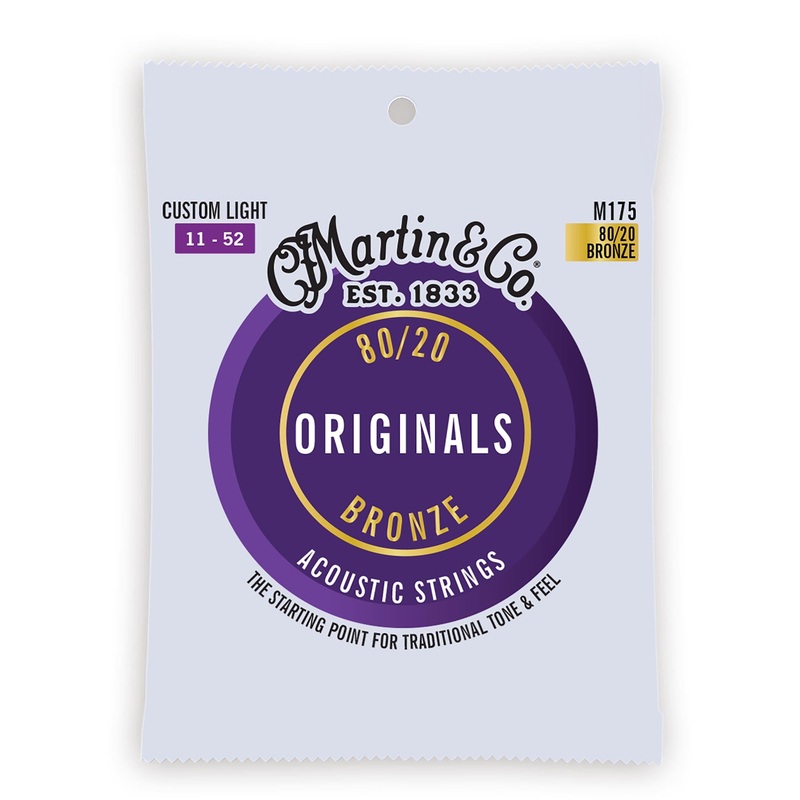 Martin Original Acoustic 11-52 Custom Light 80/20 Bronze Guitar Strings