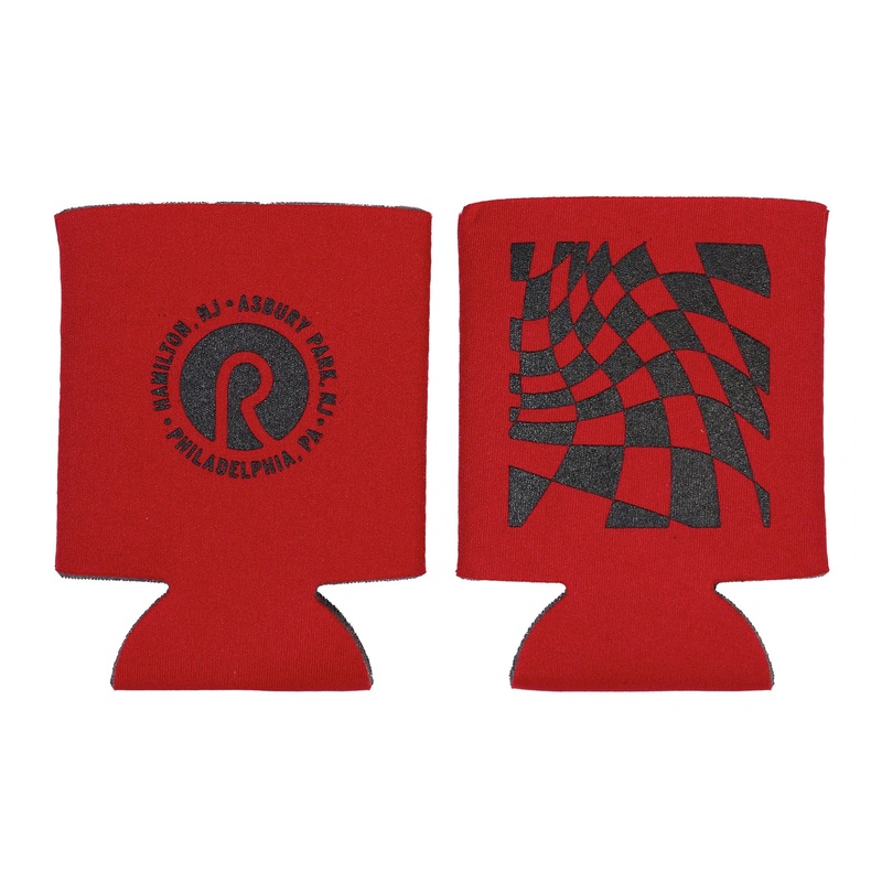 Russo Music Collapsible Can Koozie, All Cities, Red With Black Ink