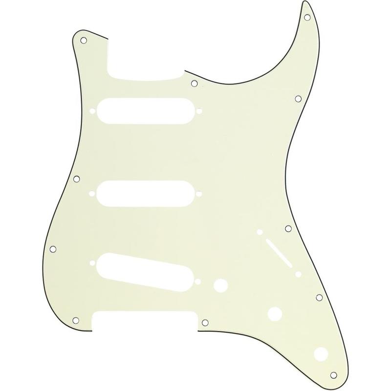 Fender Stratocaster Pickguard S/S/S, 11-Hole Mount, Mint Green Mg/B/Mg 3-Ply
