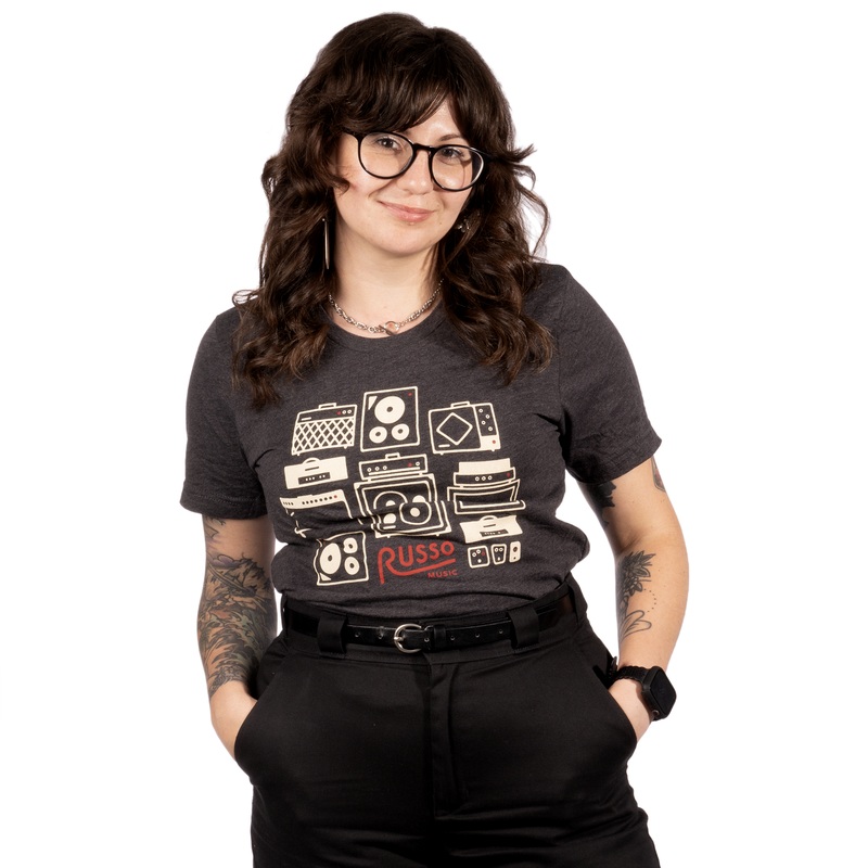 Russo Music 'Amps & Effects' T-Shirt - Heather Graphite