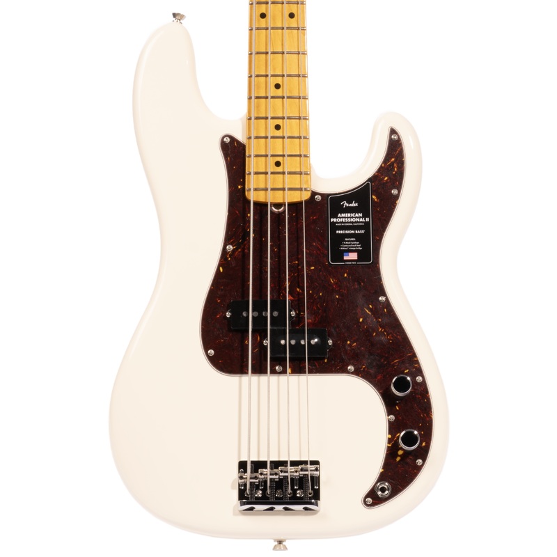 Fender American Professional II Precision Bass Guitar, Maple Fingerboard, Olympic White