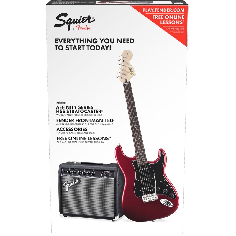Squier Affinity Series Stratocaster HSS Pack 15G - Candy Apple Red 120V