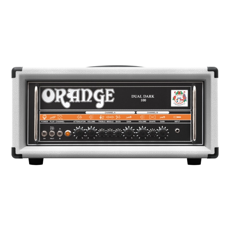 Orange Limited Edition Dual Dark 100 Head Guitar Amplifier, White