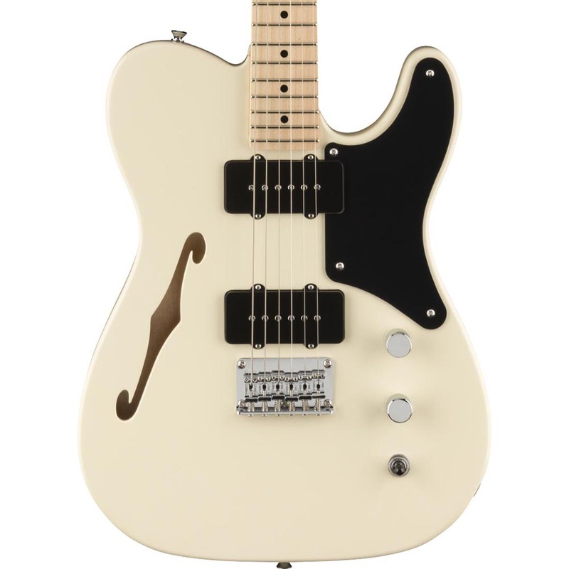Squier Paranormal Cabronita Telecaster Thinline Maple, Black Pickguard, Olympic White
