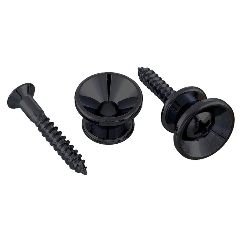 AllParts Black Strap Buttons, Set Of 2