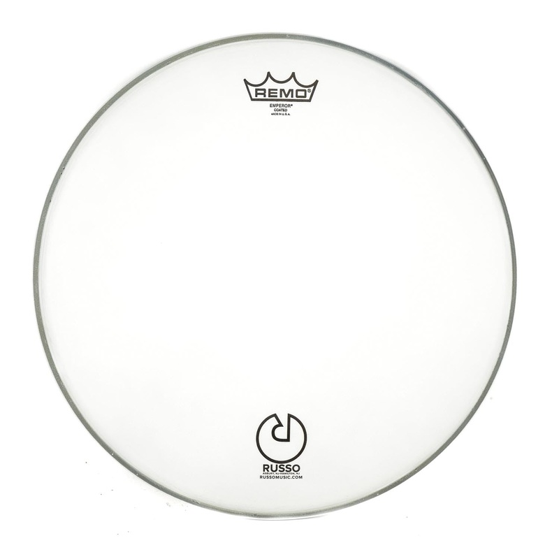 Remo 13" Coated Emperor With Russo Logo
