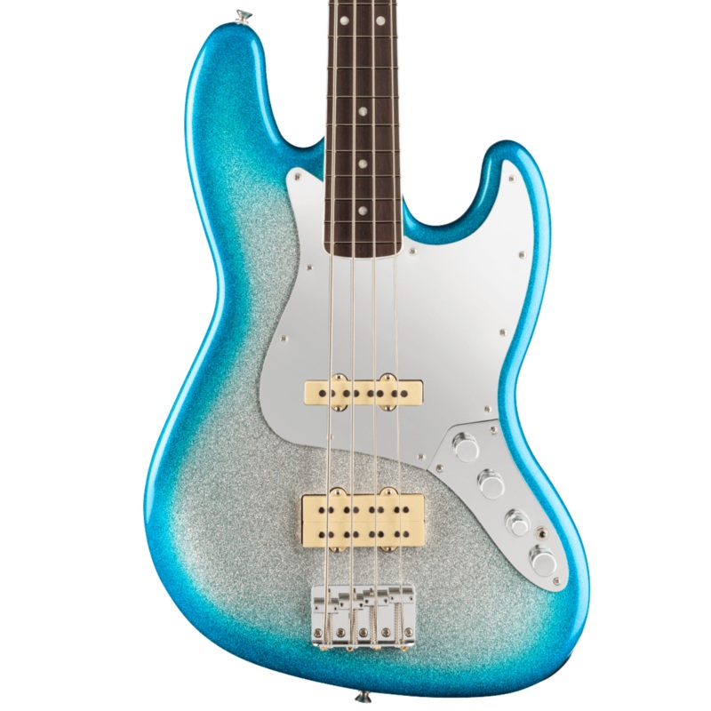 Fender Limited Player Plus x Blu DeTiger Jazz Bass Guitar, Rosewood Fingerboard, Sky Burst Sparkle