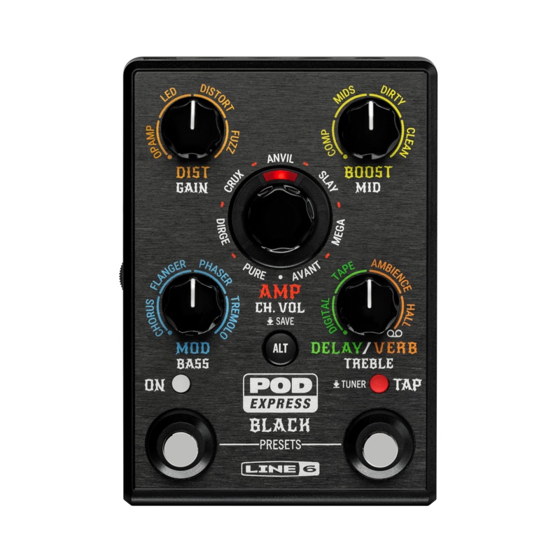 Line 6 Pod Express Black Guitar Multi-Effects Processor Effect Pedal