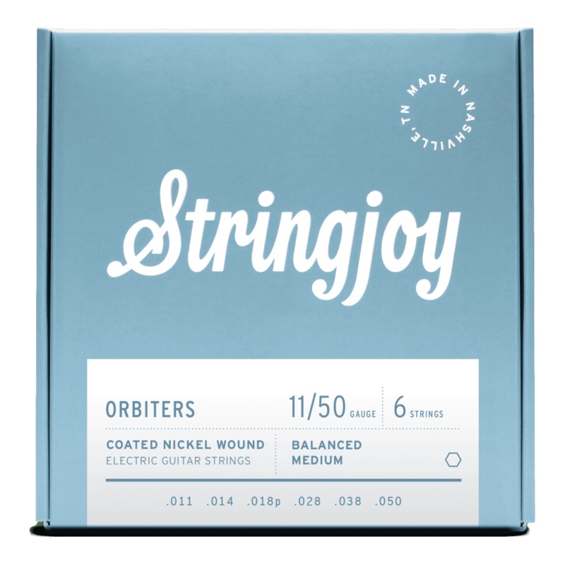 Stringjoy 11-50 Orbiters Balanced Medium Gauge Coated Nickel Wound Hex Core Strings