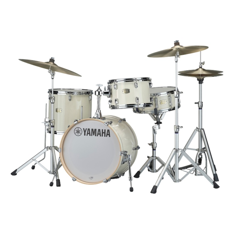 Yamaha Stage Custom Bop 3 Piece Shell Pack w/ 18" Bass Drum and Tom Holder, Classic White