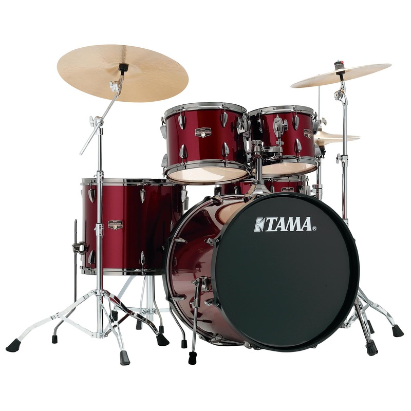 Tama 5 Piece Imperial Star Kit With Meinl HCS Cymbals - Vintage Red With Black