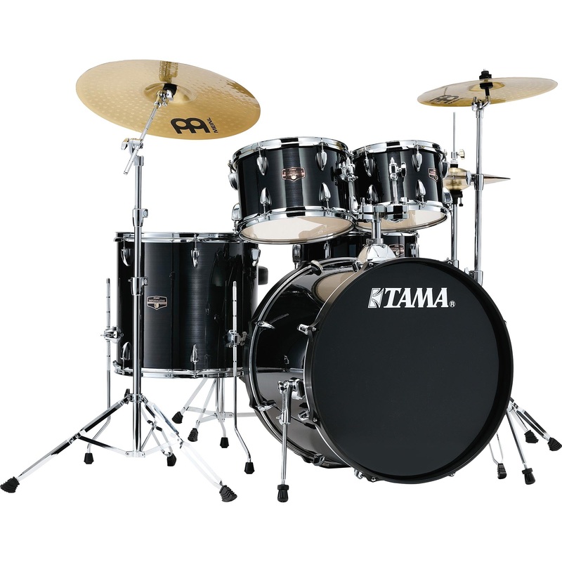 Tama Imperialstar 5 Piece Complete Kit With Meinl HCS Cymbals Hairline Black