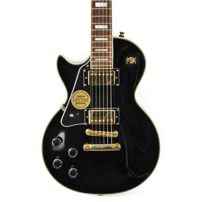 Epiphone Lefty Les Paul Custom - Ebony - Gold Hardware With Case - Used