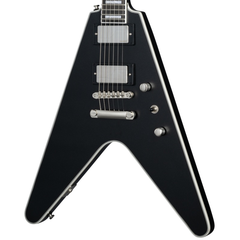Epiphone Flying V Prophecy Electric Guitar, Aged Jet Black Metallic w/Premium Gig Bag