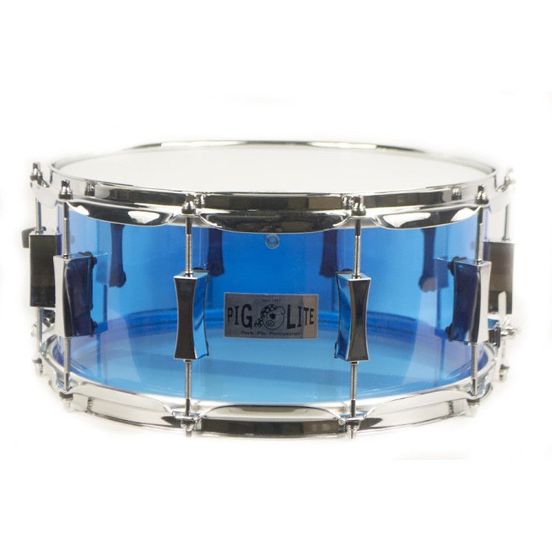 Pork Pie 6.5x14" Pig Lite Acrylic Snare - Soft Blue - Chrome Hardware