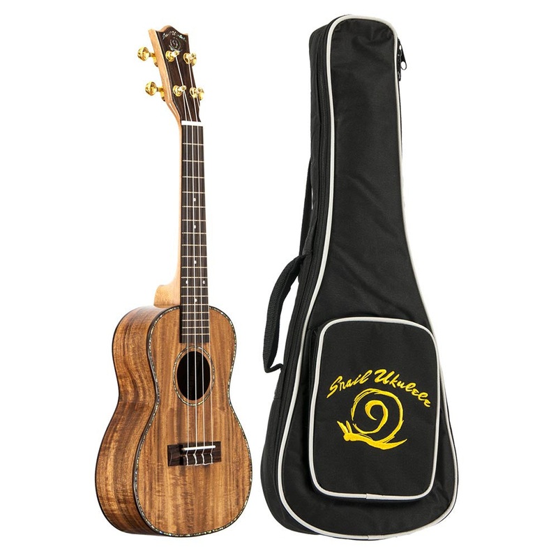 Amati's Snail Ukulele - Koa Concert With Bag