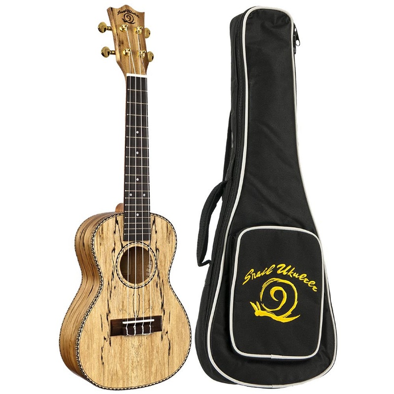 Amati's Snail Ukulele - Spalted Maple With Bag