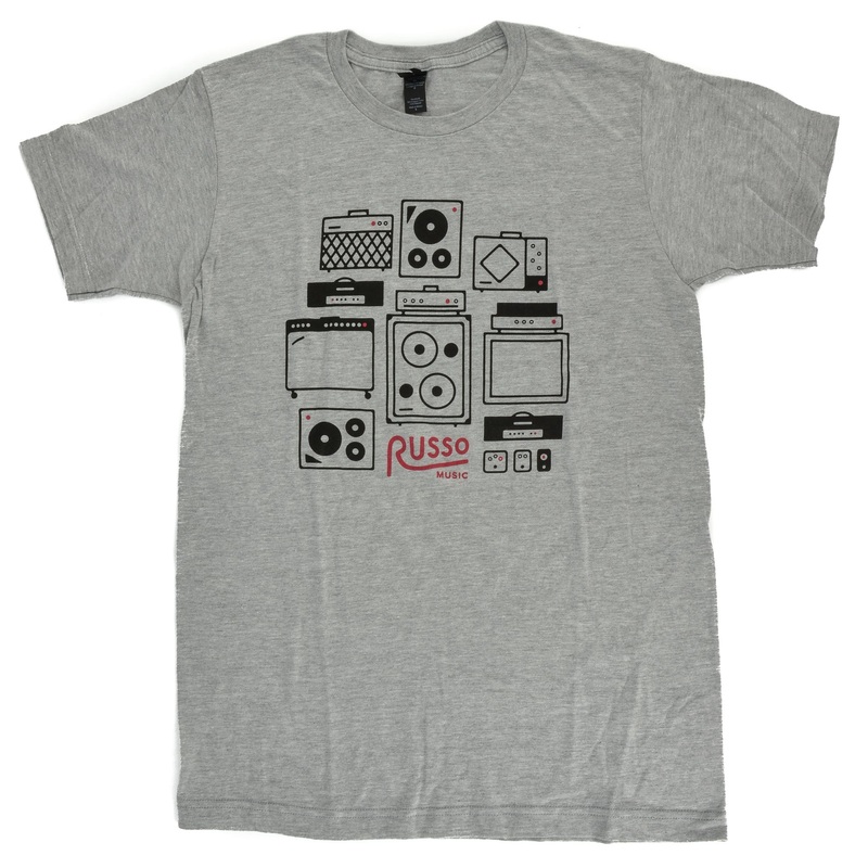 Russo Music 'Amps & Effects' T-Shirt - Heather Grey