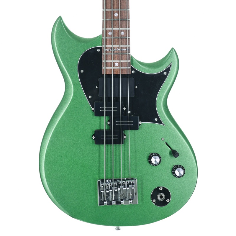 Reverend Mike Watt Wattplower MK II Electric Bass Guitar, Satin Emerald Green, Pau Ferro With Case