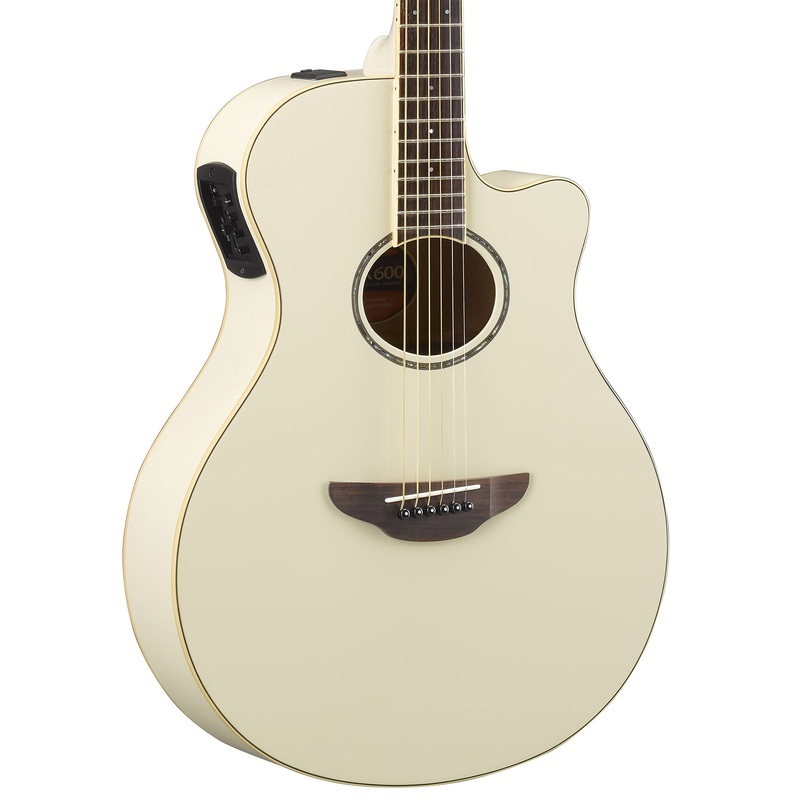 Yamaha APX600 Thinline Acoustic Guitar, Vintage White