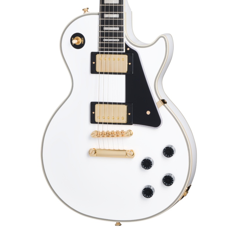 Epiphone Les Paul Custom Electric Guitar, Alpine White w/Premium Gig Bag