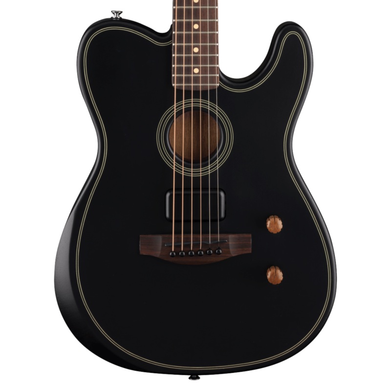 Fender Acoustasonic Standard Telecaster Acoustic-Electric Guitar, Black