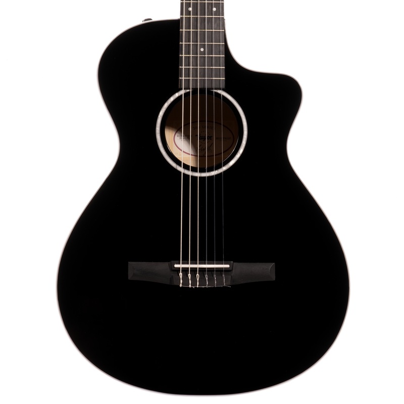 Taylor 212ce-N BLK Plus LTD Nylon-String Grand Concert Acoustic Guitar, Torrefied Spruce/Big Leaf Maple, Black