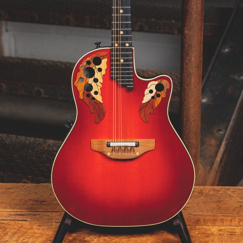 1995 Ovation MM68 Acoustic/Electric Mandolin Red w/ OHSC - USED