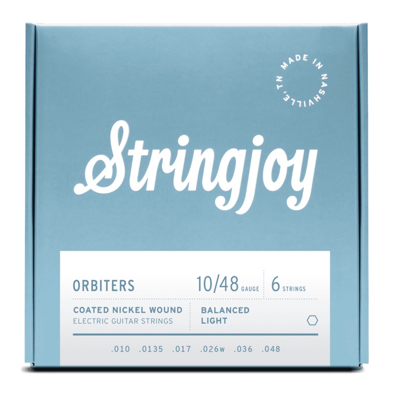 Stringjoy 10-48 Orbiters Balanced Light Gauge Coated Nickel Wound Electric Guitar Strings