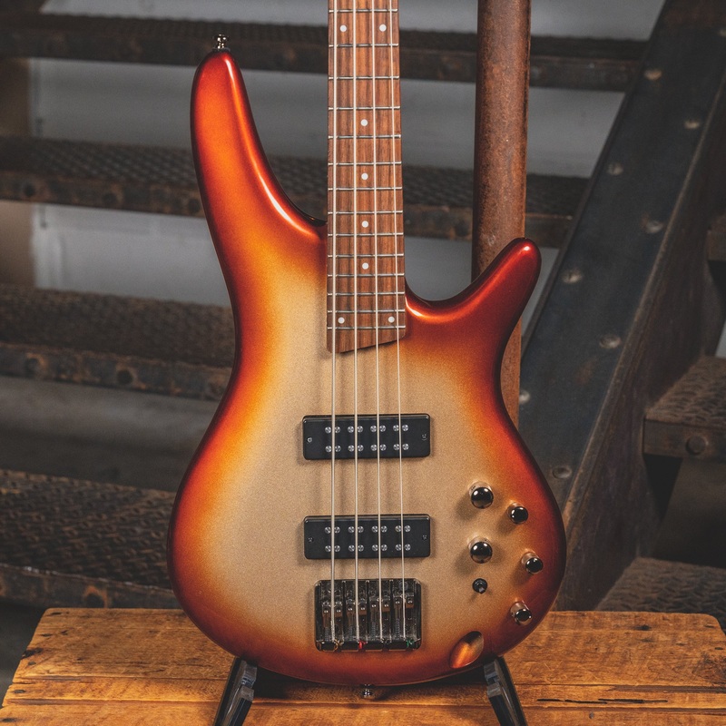 2021 Ibanez SR300E Standard Electric Bass Guitar Champagne Burst w/ Gig Bag - Used