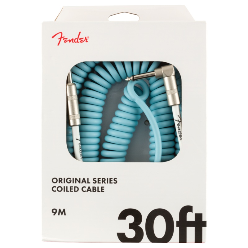 Fender 30 Original Series Coil Cable, Straight/Angle, Daphne Blue Guitar Cable