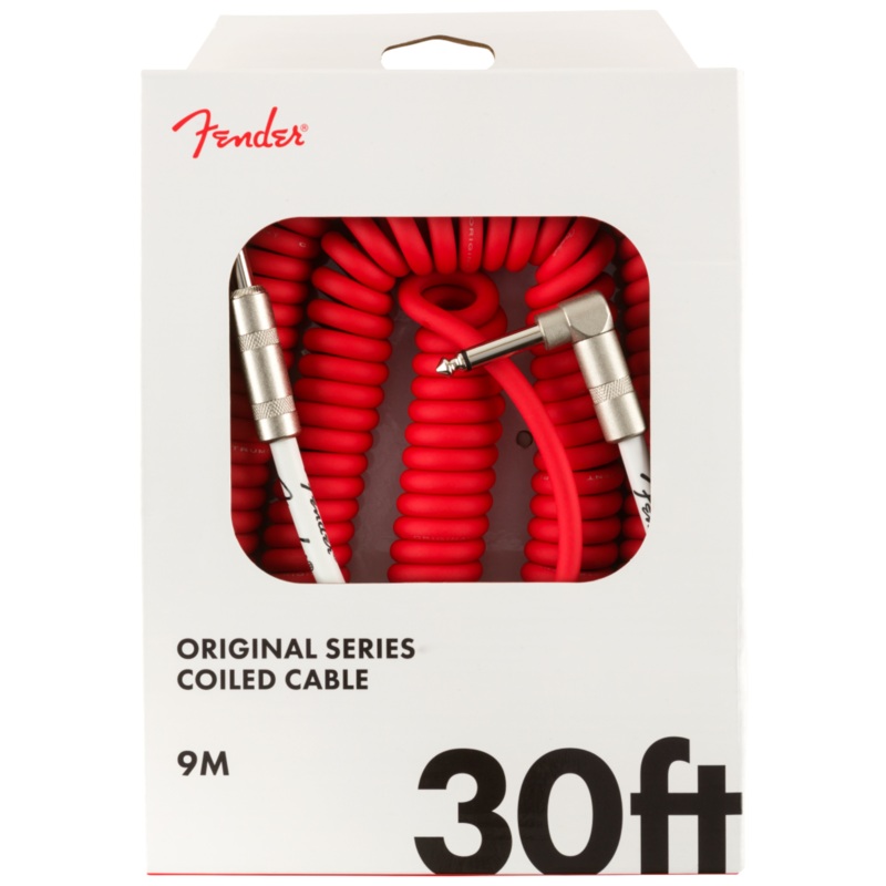 Fender 30 Original Series Coil Cable, Straight/Angle, Fiesta Red Guitar Cable