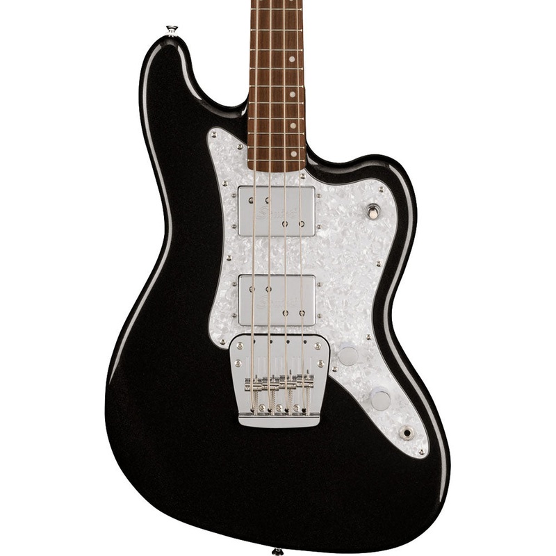 Squier Paranormal Rascal HH Bass Guitar, Laurel Fingerboard, Metallic Black