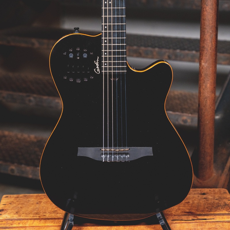 2019 Godin ACS-SA Slim Nylon String Acoustic Guitar, Black W/OGB - Used