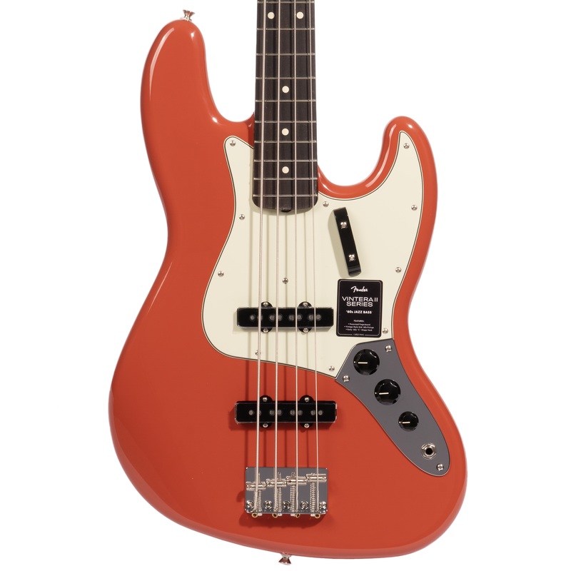 Fender Vintera II 60s Jazz Bass Guitar, Rosewood Fingerboard, Fiesta Red