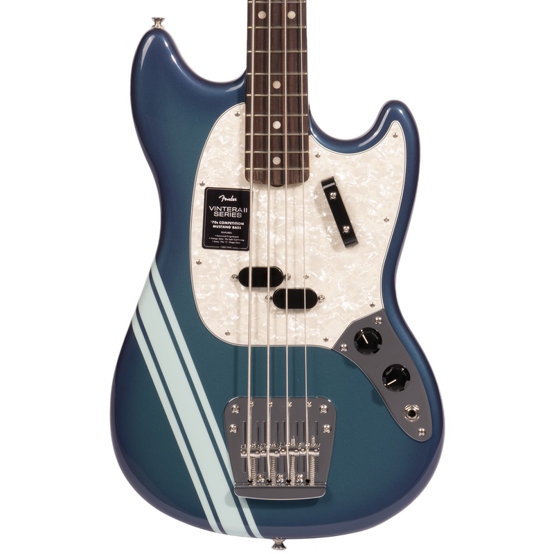Fender Vintera II 70s Mustang Bass Guitar, Rosewood Fingerboard, Competition Burgundy