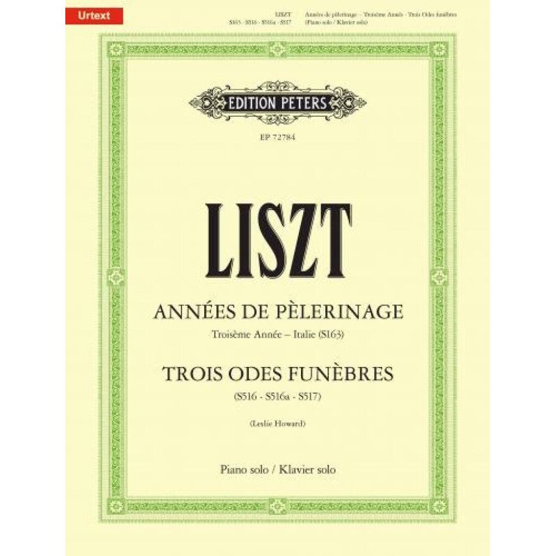LISZT ANNES DE PLERINAGE TROISIME ANNE ITALIE PIANO